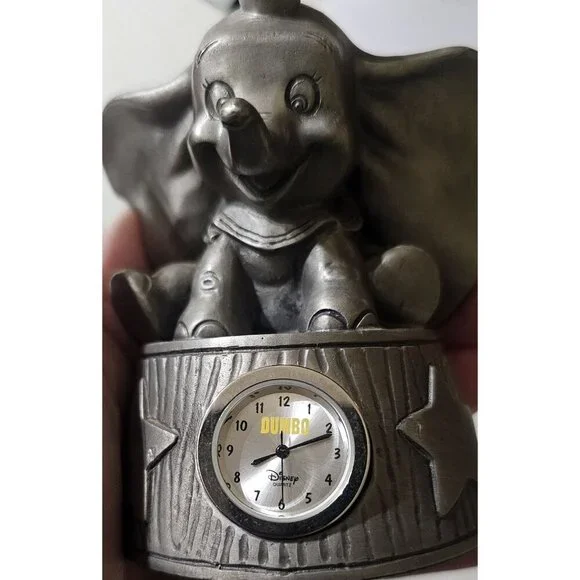 Disney Dumbo Limited Edition Pewter Clock Figure Quartz #412/5000 Malaysia WORKS - Picture 16 of 16